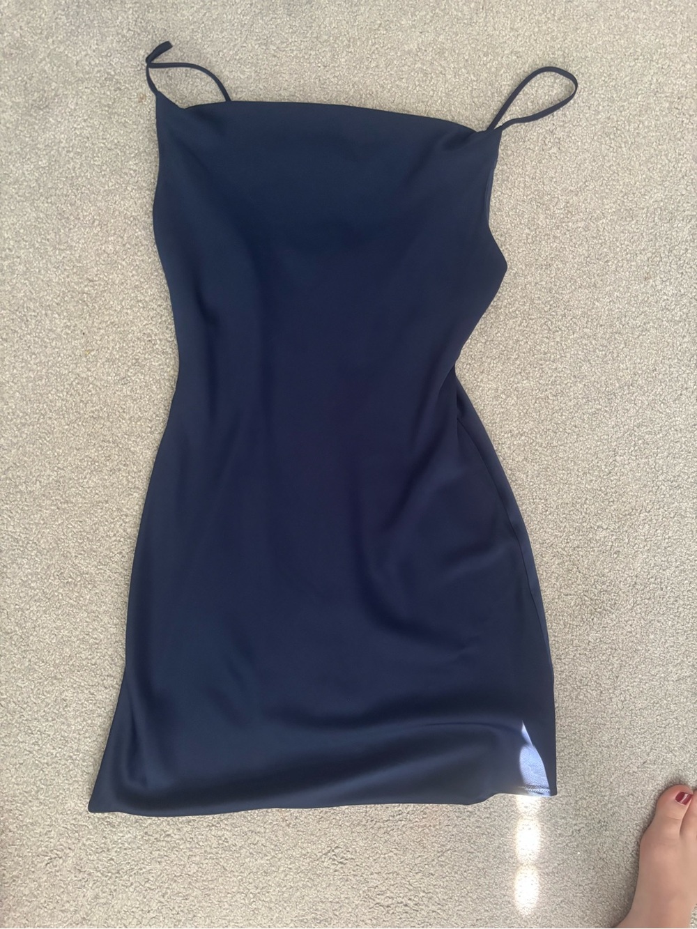 Urban Outfitters Navy Blue Satin Slip Mini Dress